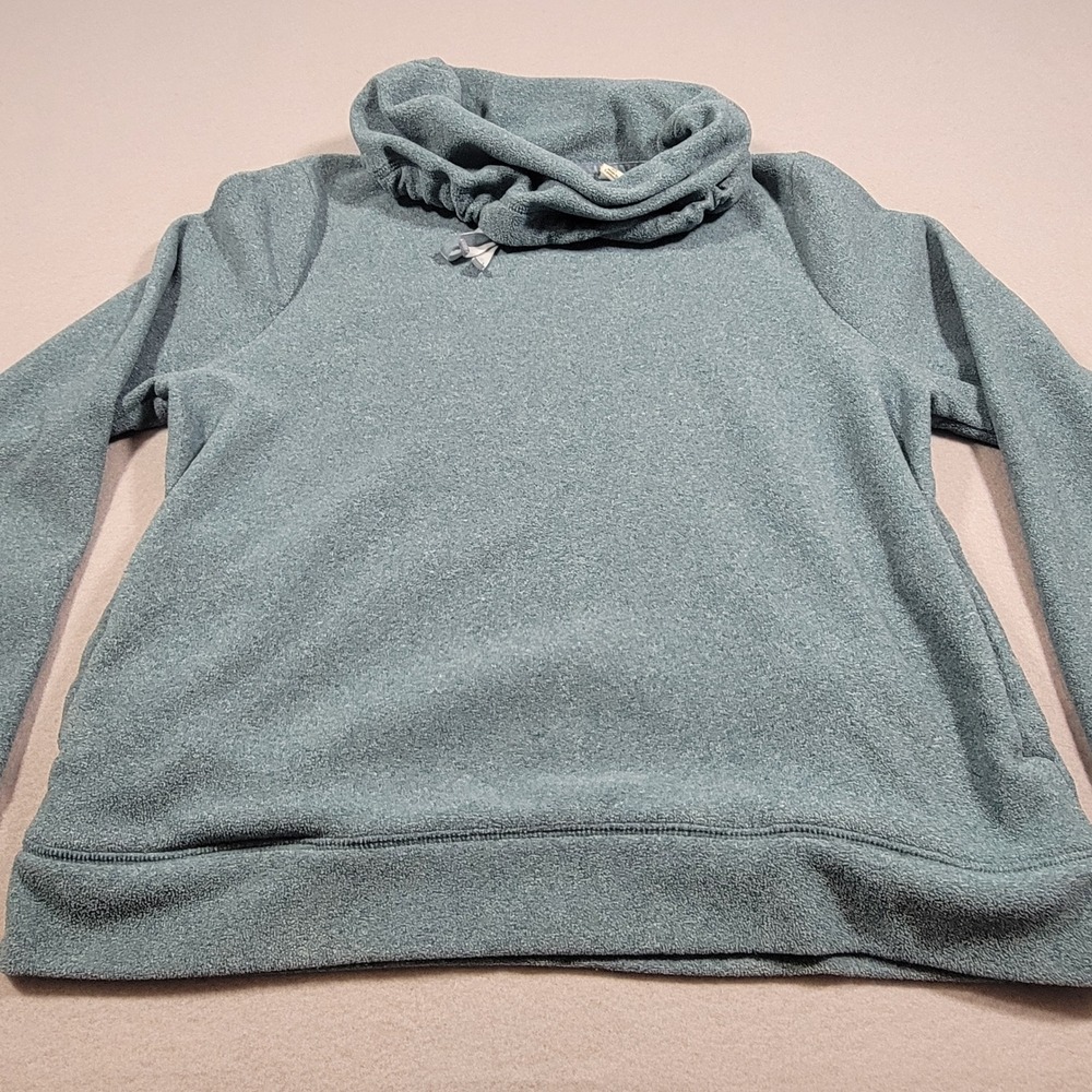 L.L. Bean Sweatshirt Pullover Fleece Cowl‎ Neck Teal Blue Green Womens Medium